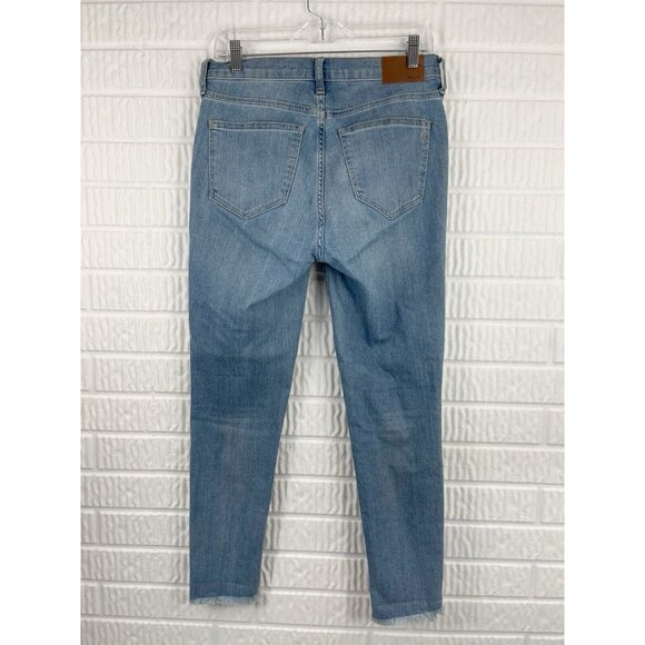 Madewell Jeans Size 28 9” High Rise Skinny Crop In Denton Wash Button Fly - Picture 4 of 15